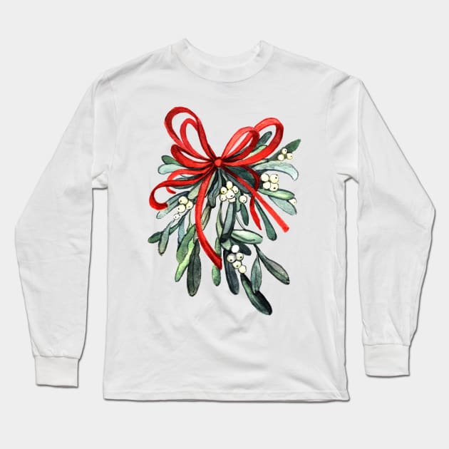 Branch of mistletoe Long Sleeve T-Shirt by AnnaY 